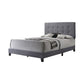 Full Size Bed With Square Button Tufted Headboard And Chamfered Legs, Gray By Benzara | Beds | Modishstore