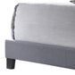 Full Size Bed With Square Button Tufted Headboard And Chamfered Legs, Gray By Benzara | Beds | Modishstore - 2