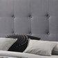 Eastern King Bed With Square Button Tufted Headboard And, Gray By Benzara | Beds | Modishstore - 3