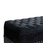 Leatherette Storage Bench With Nailhead Trims And Button Tufted Seat, Black By Benzara | Benches |  Modishstore  - 5