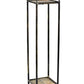 2 Tier Square Stone Top Plant Stand With Metal Frame, Medium, Black And Gray By Benzara | Side Tables |  Modishstore 