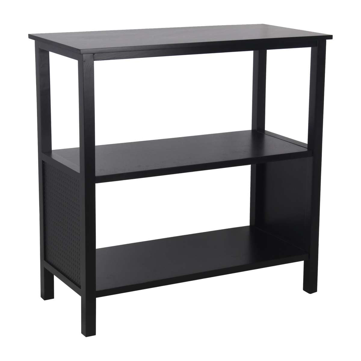 3 Tier Wooden Accent Stand With Texture Side Panels, Black By Benzara | Side Tables |  Modishstore  - 5