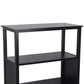 3 Tier Wooden Accent Stand With Texture Side Panels, Black By Benzara | Side Tables |  Modishstore  - 4