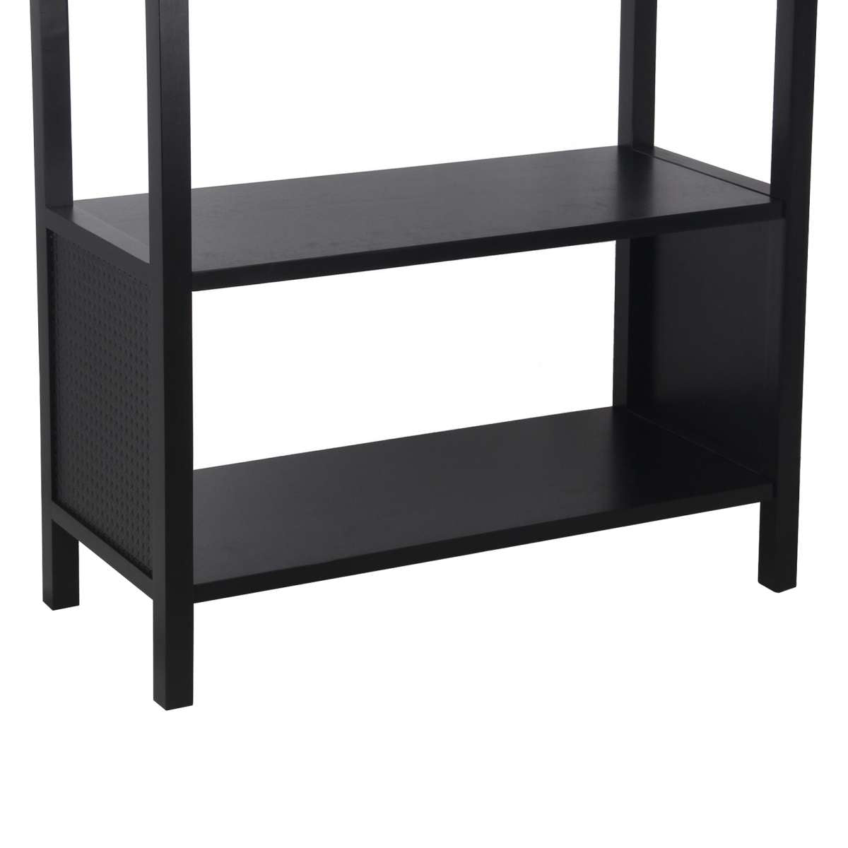 3 Tier Wooden Accent Stand With Texture Side Panels, Black By Benzara | Side Tables |  Modishstore  - 3