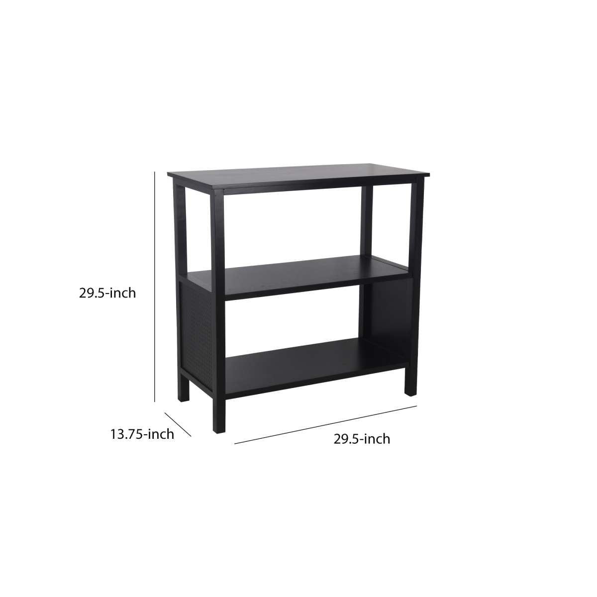 3 Tier Wooden Accent Stand With Texture Side Panels, Black By Benzara | Side Tables |  Modishstore 