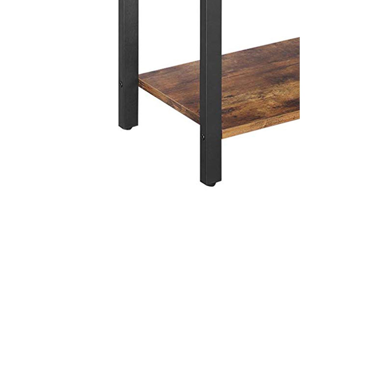 4 Tier Wood And Metal Bookcase With Criss Cross Back, Rustic Brown And Black By Benzara | Bookcases | Modishstore - 3