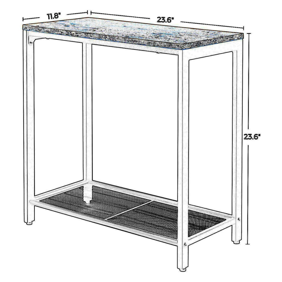 Industrial Wood And Metal Side Table With Open Mesh Shelf, Brown And Black By Benzara | End Tables | Modishstore - 3