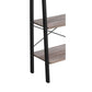 4 Tier Ladder Style Wood And Metal Frame Bookcase, Taupe Gray And Black By Benzara | Bookcases |  Modishstore  - 3