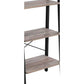 4 Tier Ladder Style Wood And Metal Frame Bookcase, Taupe Gray And Black By Benzara | Bookcases |  Modishstore  - 4