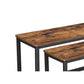 Wooden Top Indoor Bench With Metal Legs, Set Of 2, Rustic Brown And Black By Benzara | Benches |  Modishstore  - 2