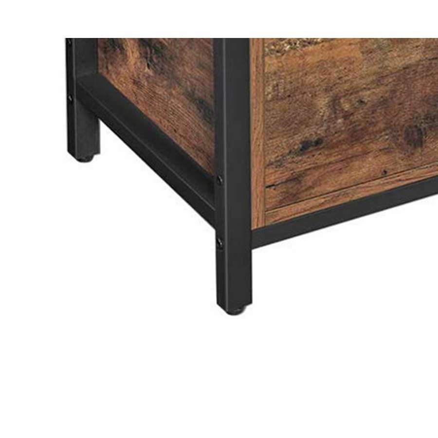 Button Tufted Leatherette Flip Top Storage Bench, Black And Brown By Benzara | Benches |  Modishstore  - 5