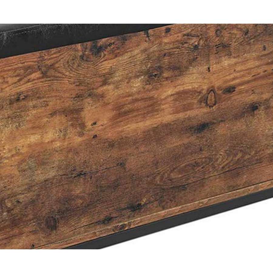 Button Tufted Leatherette Flip Top Storage Bench, Black And Brown By Benzara | Benches |  Modishstore  - 4