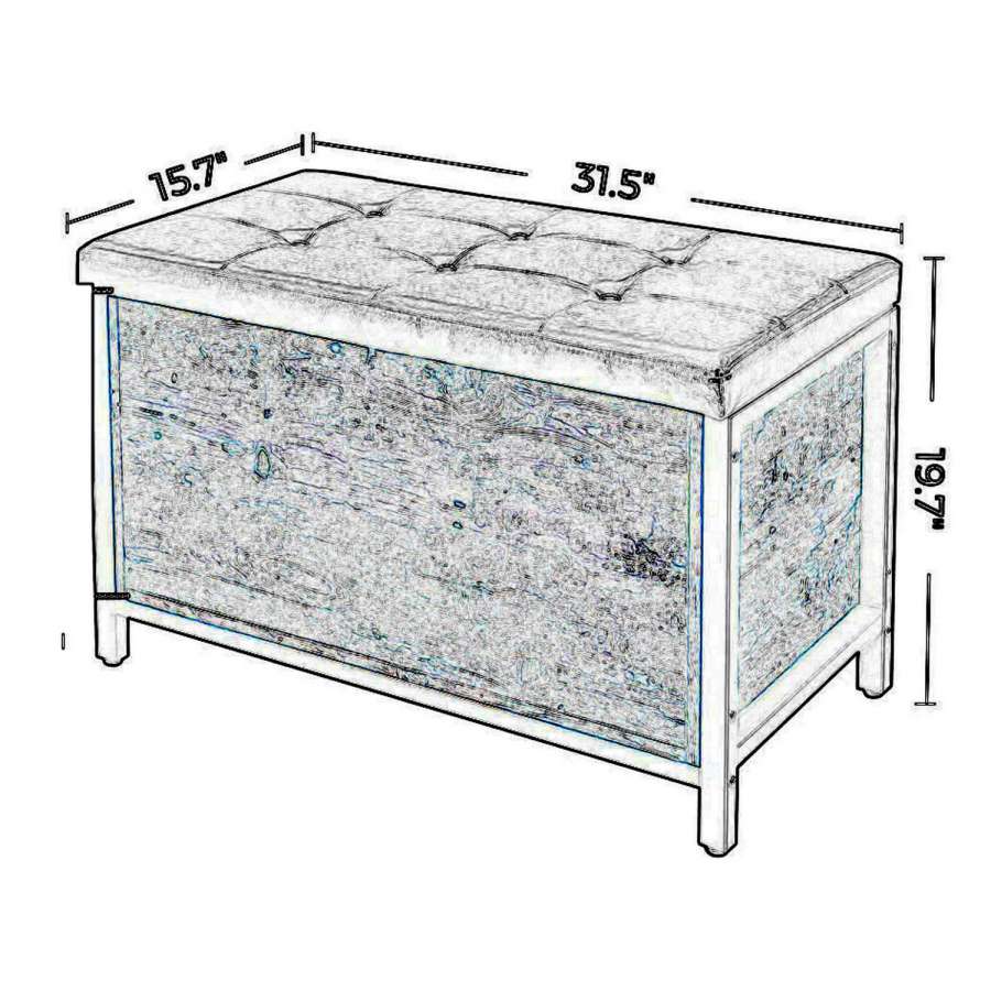 Button Tufted Leatherette Flip Top Storage Bench, Black And Brown By Benzara | Benches |  Modishstore  - 3