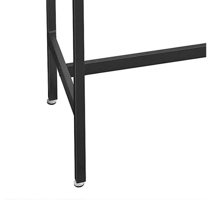 Wood And Metal Frame Bar Counter With 3 Shelves, Rustic Brown And Black By Benzara | Cabinets |  Modishstore  - 3