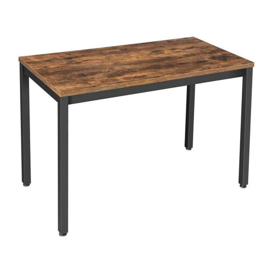 Wooden Top Writing Desk With Tubular Metal Legs, Rustic Brown And Black By Benzara | Desks |  Modishstore 