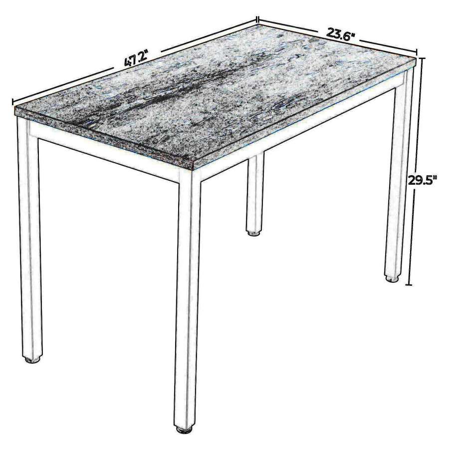 Wooden Top Writing Desk With Tubular Metal Legs, Rustic Brown And Black By Benzara | Desks |  Modishstore  - 5