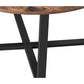 Round Wood Top Metal Frame Coffee Table With Tubular Legs, Brown And Black By Benzara | Coffee Tables |  Modishstore  - 4