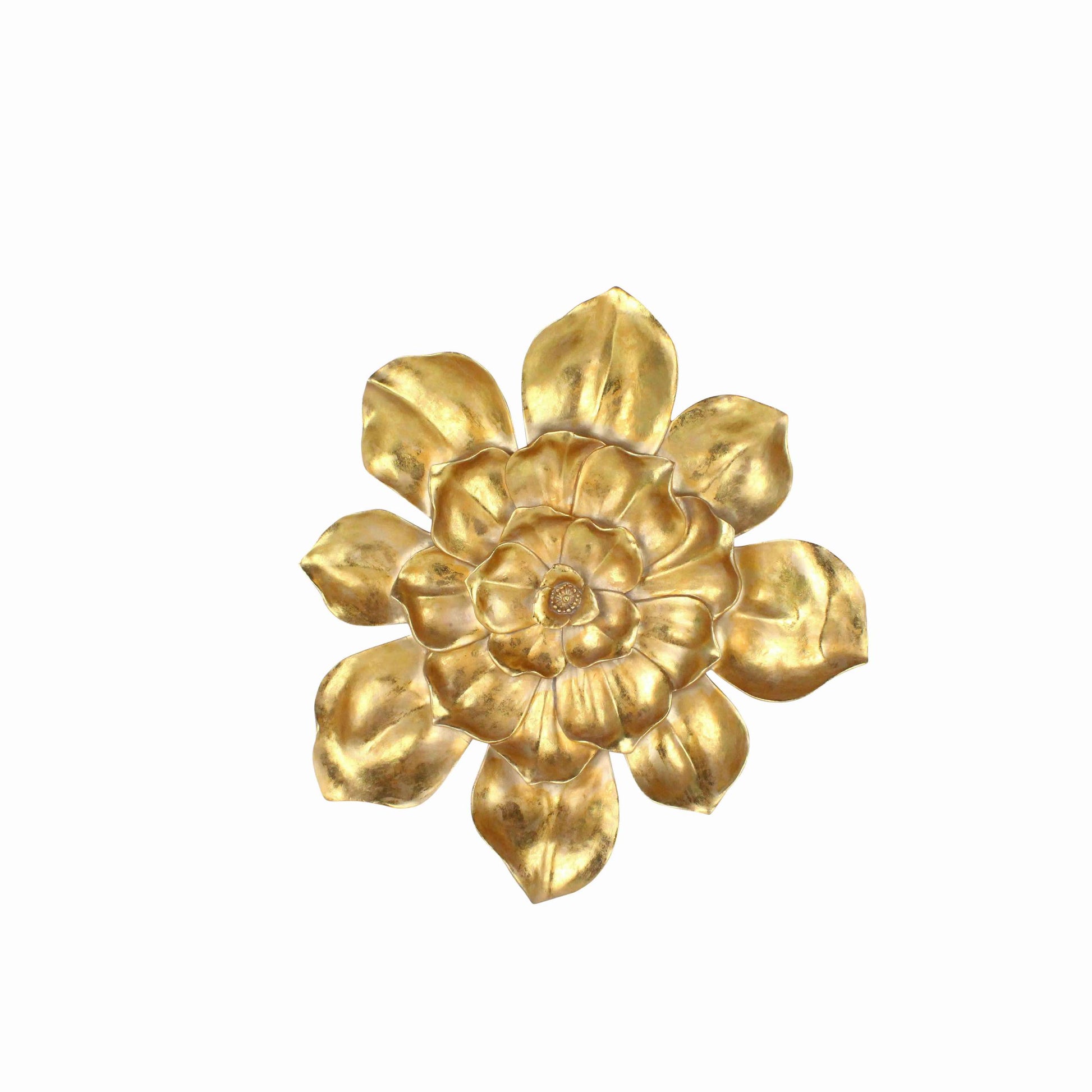Polyresin Frame Blooming Flower Wall Accent, Large, Gold By Benzara | Wall Decor |  Modishstore 