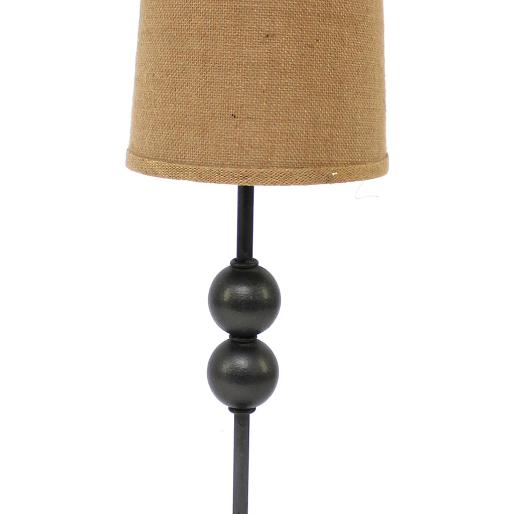 Metal Spindle Design Table Lamp With Cone Shade And Round Base, Black By Benzara | Table Lamps |  Modishstore  - 3