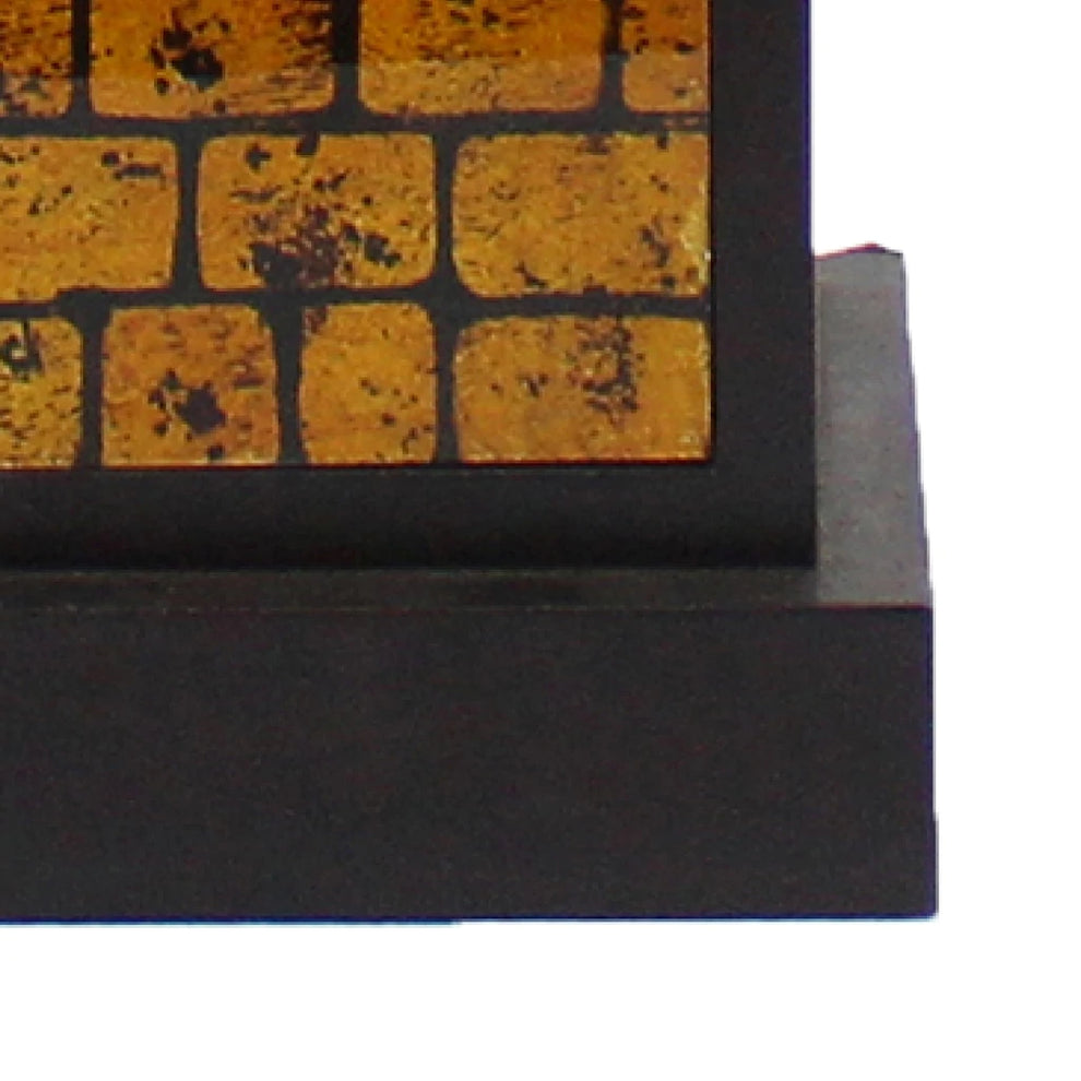 Rectangular Metal Frame Table Lamp With Brick Pattern, White And Orange By Benzara | Table Lamps |  Modishstore  - 3