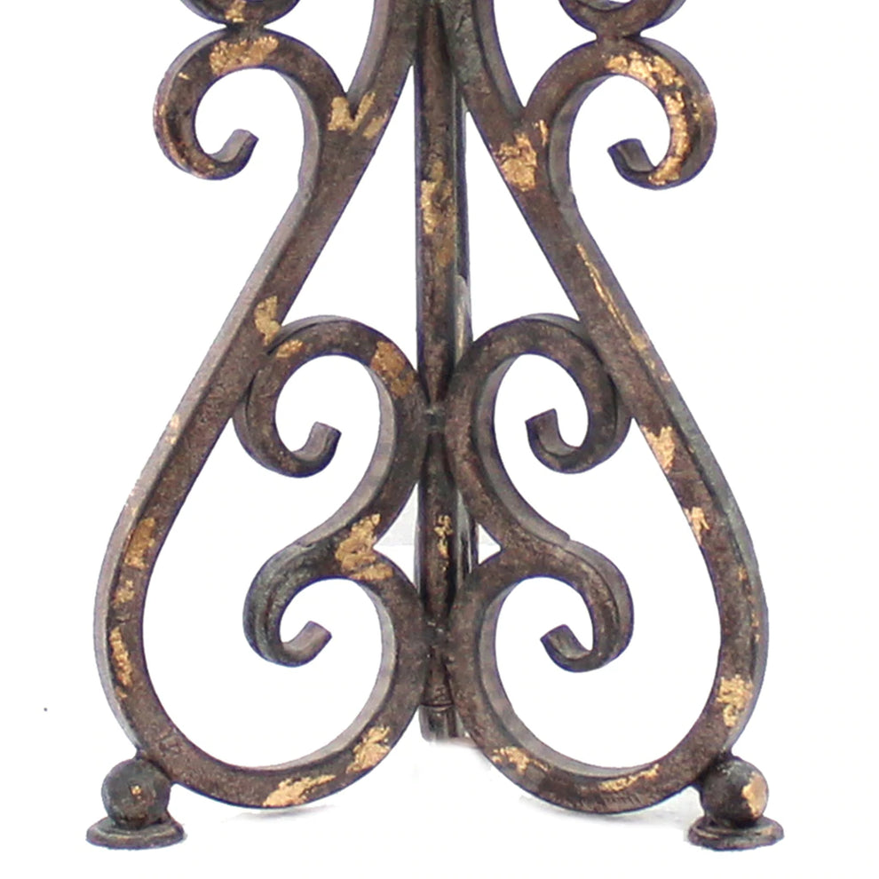 Metal Table Lamp With Scroll Design Base And 2 Way Switch,Bronze And Beige By Benzara | Table Lamps |  Modishstore  - 5