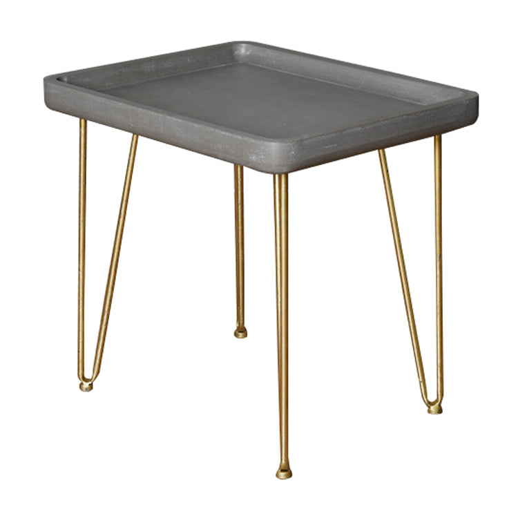 Rectangular Wooden Side Table With Hairpin Legs, Gray And Gold By Benzara | Side Tables |  Modishstore 