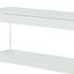 Contemporary Style Plastic Tv Stand With Glass Side Panels, White By Benzara | TV Stands |  Modishstore  - 2