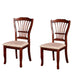 Slatted Back Wooden Dining Chair With Nailhead Trim, Set Of 2, Brown By Benzara | Dining Chairs | Modishstore