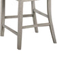 Wooden Counter Chair With X Shaped Backrest With Padded Seat,White And Gray By Benzara | Dining Chairs | Modishstore - 4