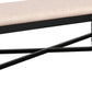 Fabric Dining Bench With Turned Legs And X Shaped Support, Beige And Black By Benzara | Benches |  Modishstore  - 3