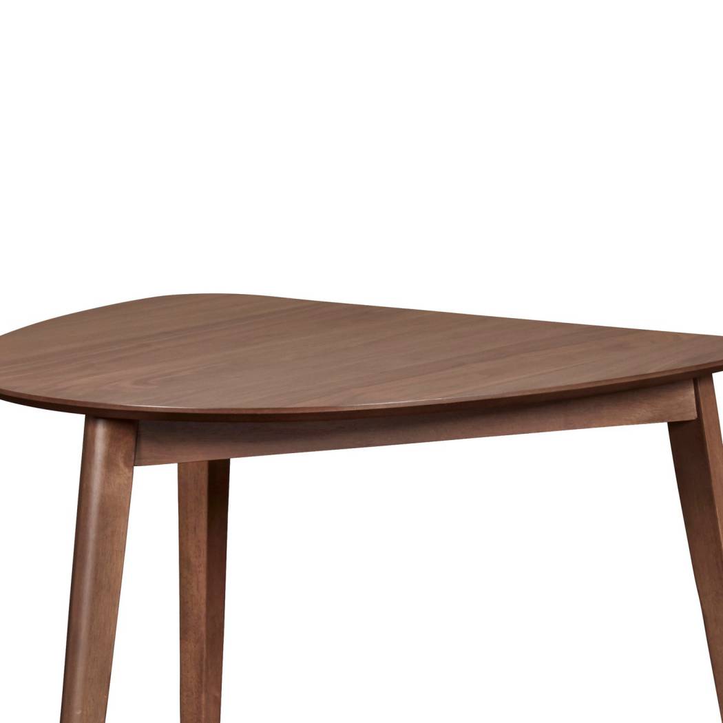 Mid Century Triangular Corner Table With Grain Details, Walnut Brown By Benzara | Side Tables |  Modishstore  - 4