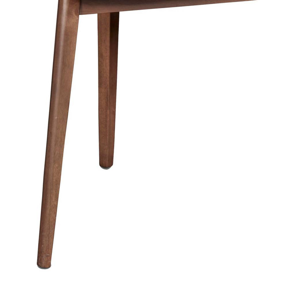 Mid Century Triangular Corner Table With Grain Details, Walnut Brown By Benzara | Side Tables |  Modishstore  - 3
