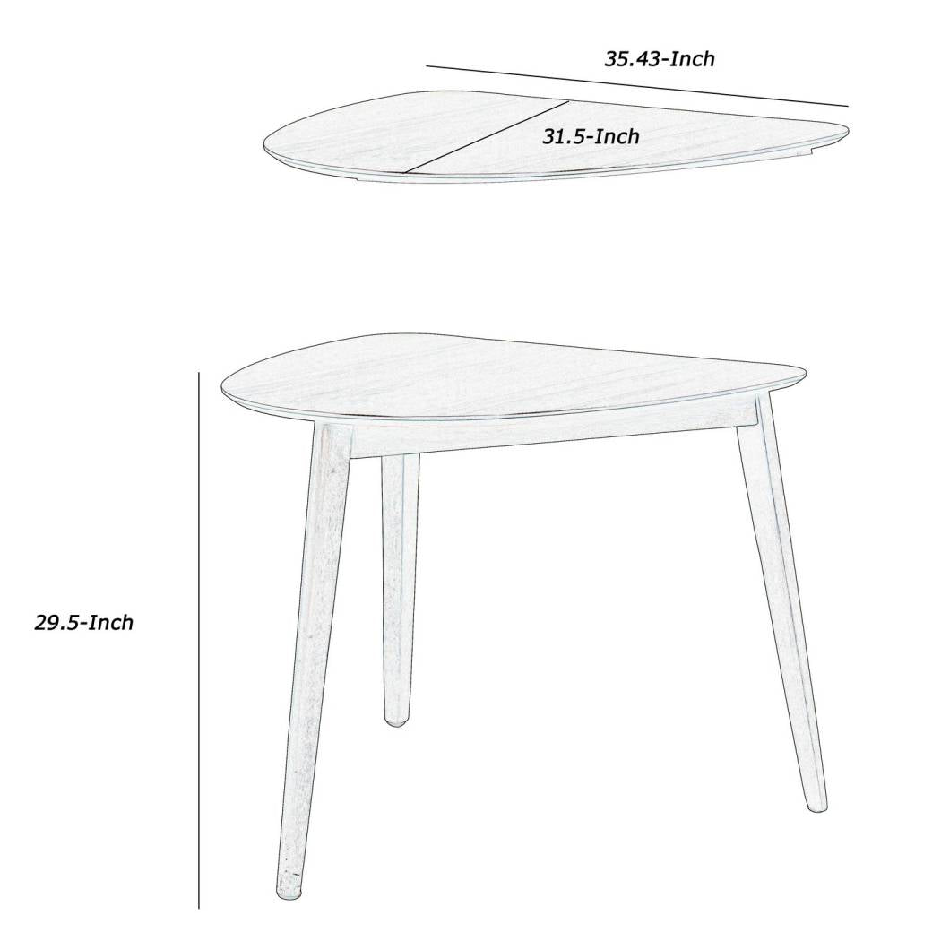 Mid Century Triangular Corner Table With Grain Details, Walnut Brown By Benzara | Side Tables |  Modishstore  - 2