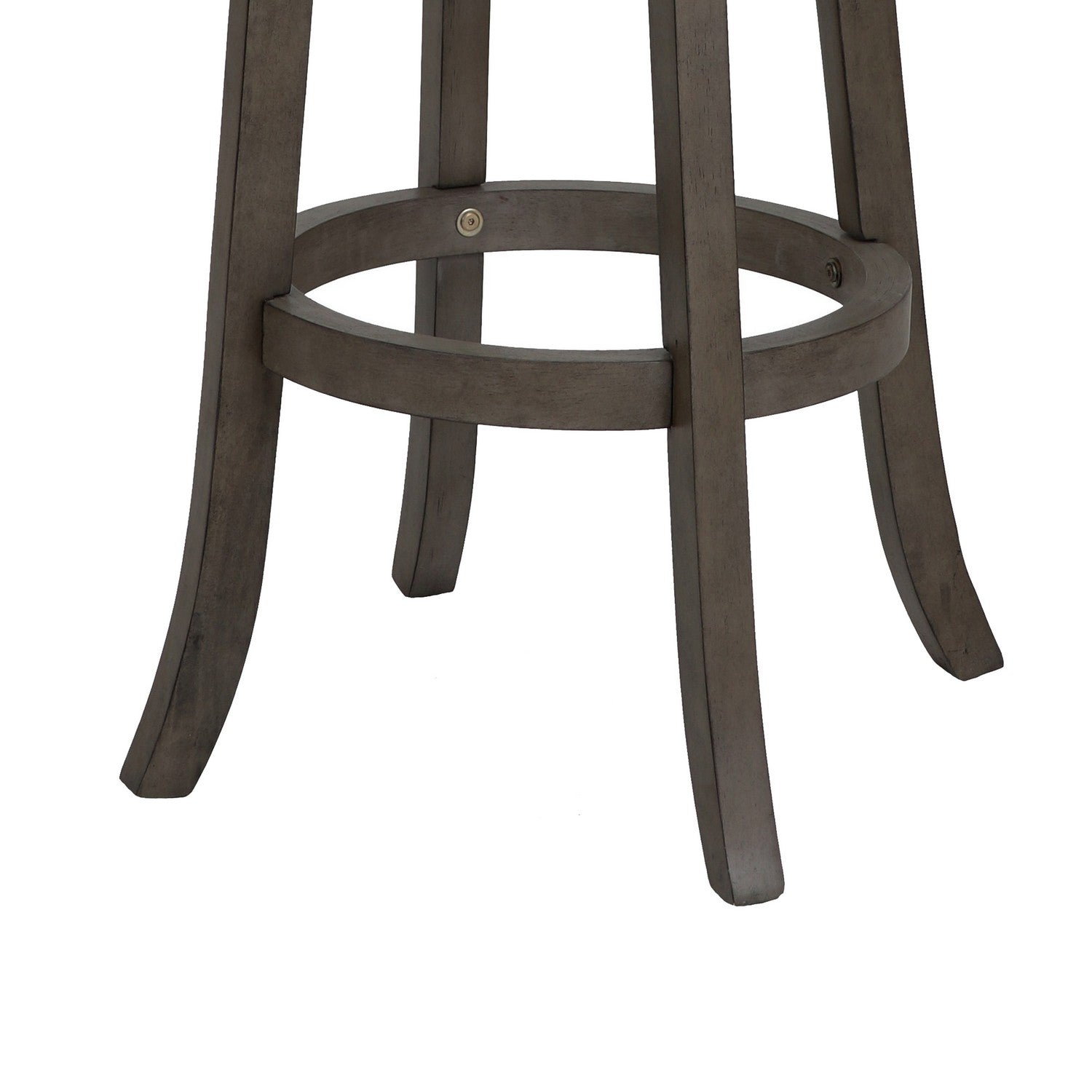 Curved Lattice Back Swivel Barstool With Leatherette Seat, Gray And Black By Benzara | Bar Stools & Tables | Modishstore - 4