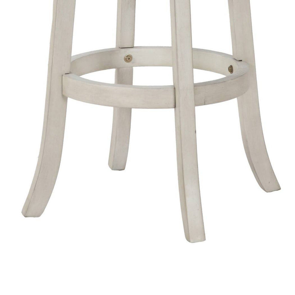 Curved X Shaped Back Swivel Barstool With Fabric Padded Seating, White By Benzara | Bar Stools |  Modishstore  - 2