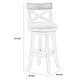 Curved X Shaped Back Swivel Barstool With Fabric Padded Seating, White By Benzara | Bar Stools |  Modishstore  - 5