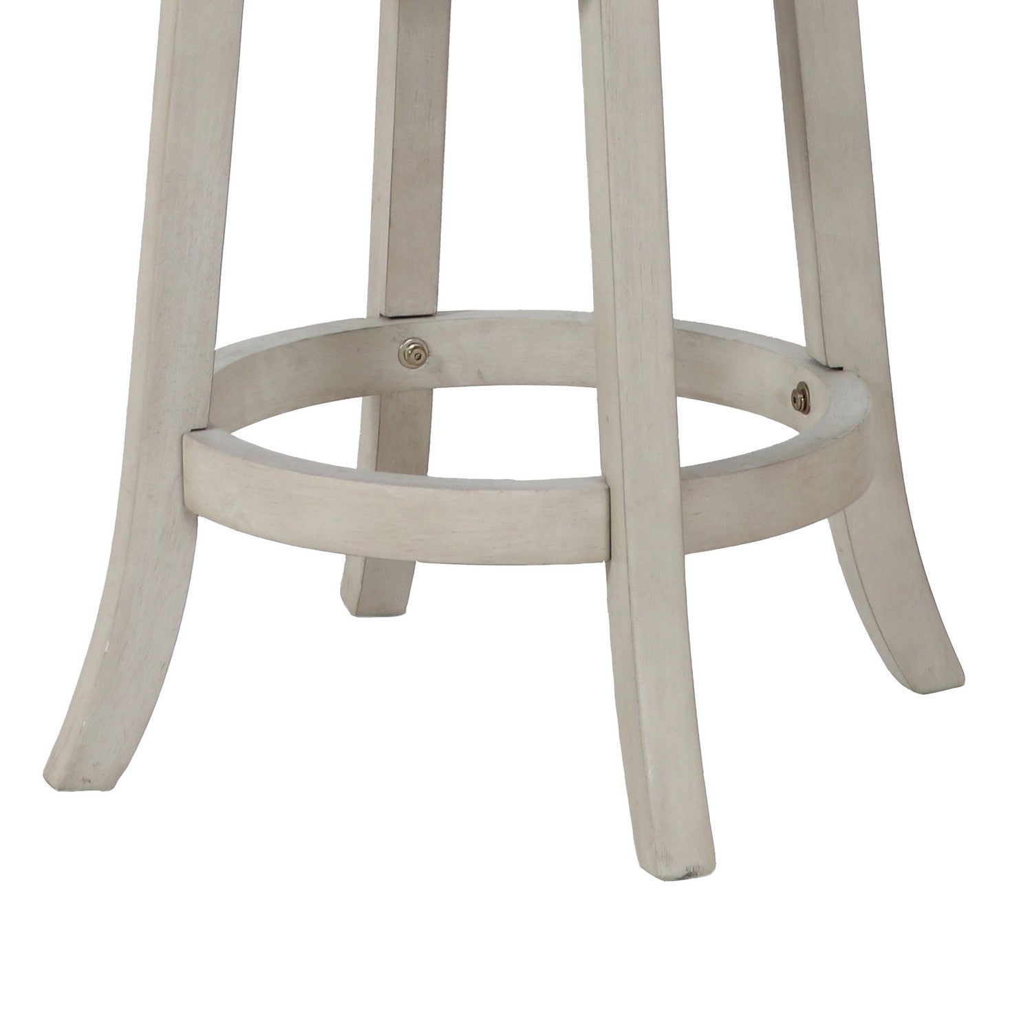 Curved X Shaped Back Swivel Counter Stool With Fabric Padded Seating, White By Benzara | Stools | Modishstore - 4