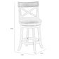 Curved X Shaped Back Swivel Counter Stool With Fabric Padded Seating, White By Benzara | Stools | Modishstore - 5