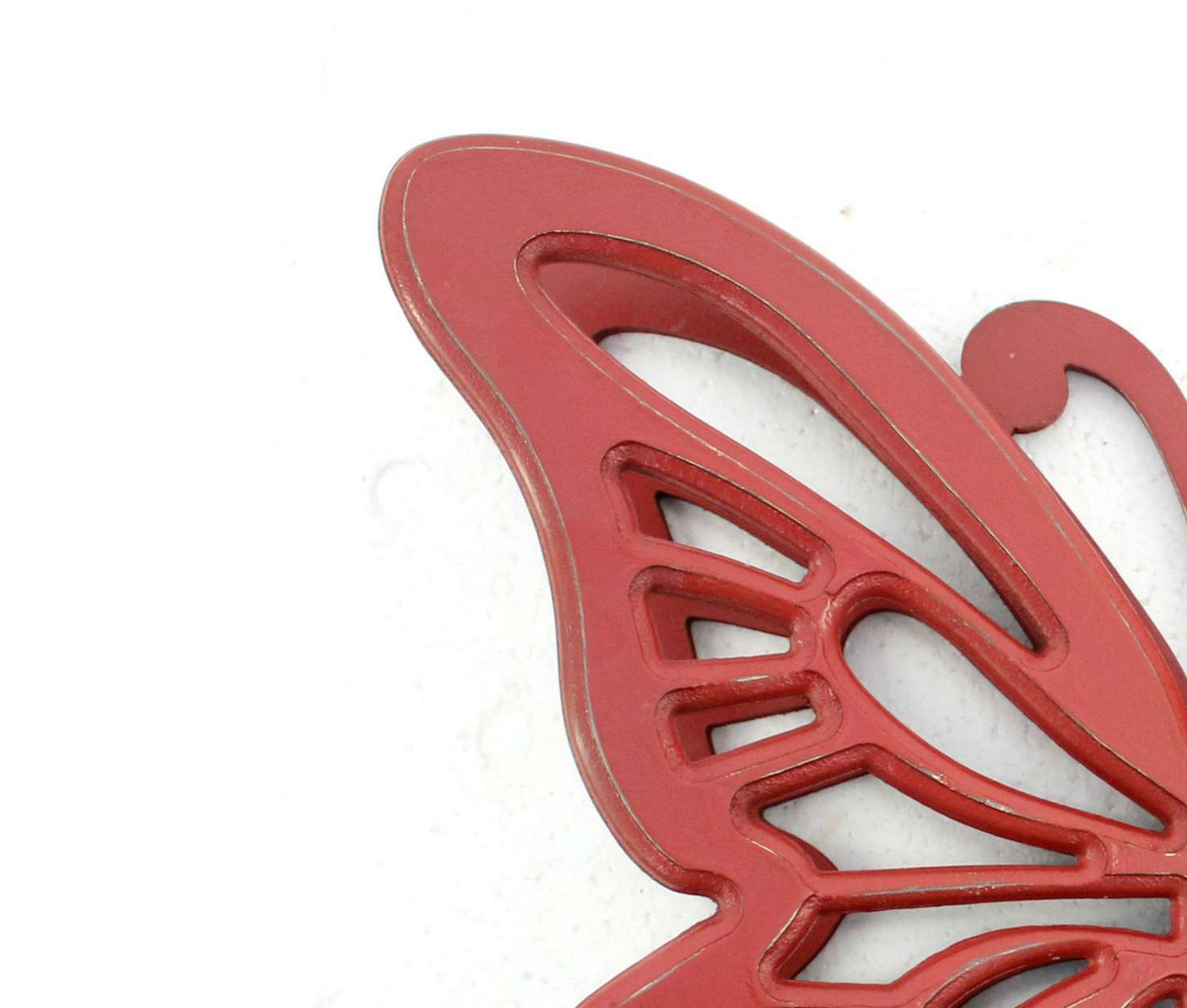 Wooden Butterfly Wall Plaque With Cutout Detail, Red By Benzara | Wall Decor |  Modishstore  - 5