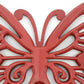 Wooden Butterfly Wall Plaque With Cutout Detail, Red By Benzara | Wall Decor |  Modishstore  - 4