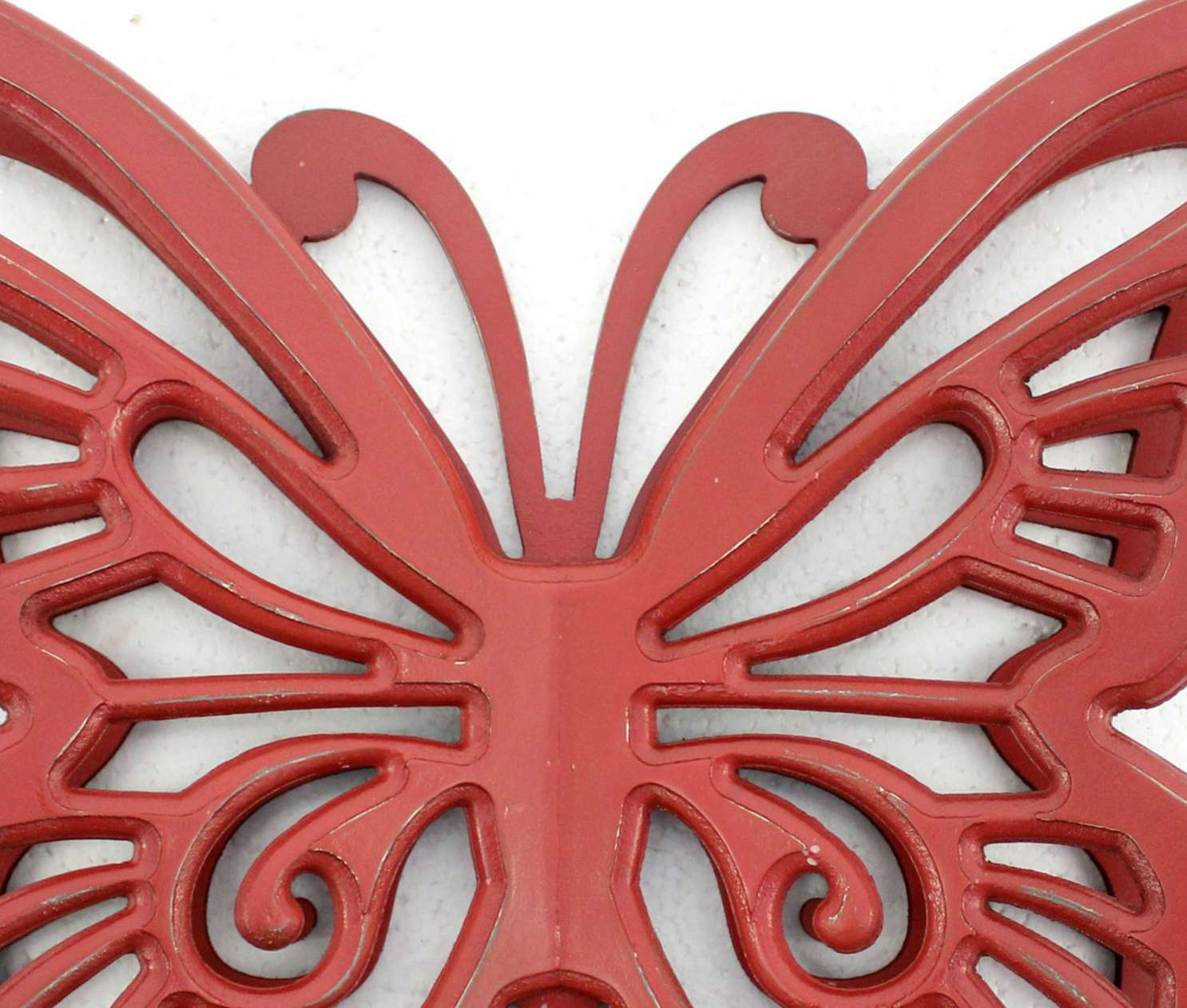 Wooden Butterfly Wall Plaque With Cutout Detail, Red By Benzara | Wall Decor |  Modishstore  - 4