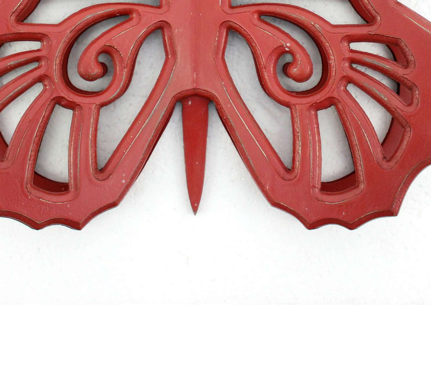 Wooden Butterfly Wall Plaque With Cutout Detail, Red By Benzara | Wall Decor |  Modishstore  - 3
