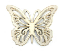 Wooden Butterfly Wall Plaque With Cutout Detail, White By Benzara