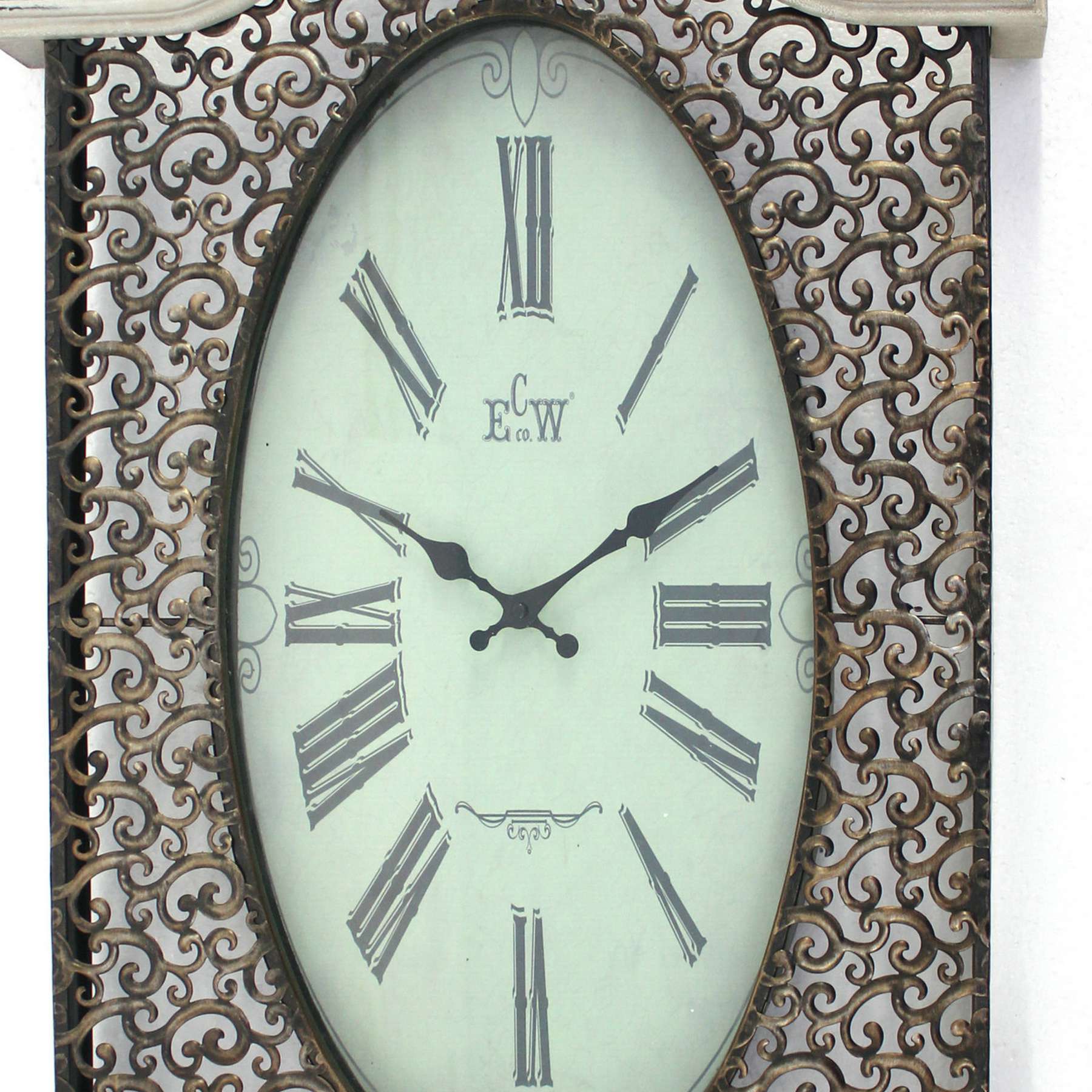 Wall Clock With Scalloped Wooden Top And Bottom, White By Benzara | Clocks |  Modishstore  - 4