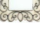 Rectangular Wall Mirror With Wooden Frame And Metal Scrolled Edges, White By Benzara | Mirrors |  Modishstore  - 3