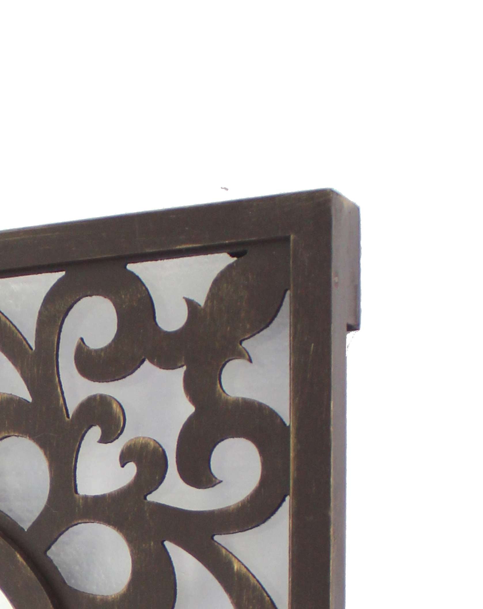 Wooden Frame Square Wall Mirror With Floral Cut Out Design, Espresso By Benzara | Mirrors |  Modishstore  - 4
