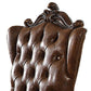 Wooden Arm Chair With Button Tufted Backrest And Carved Details, Set Of 2, Brown By Benzara | Armchairs |  Modishstore  - 3