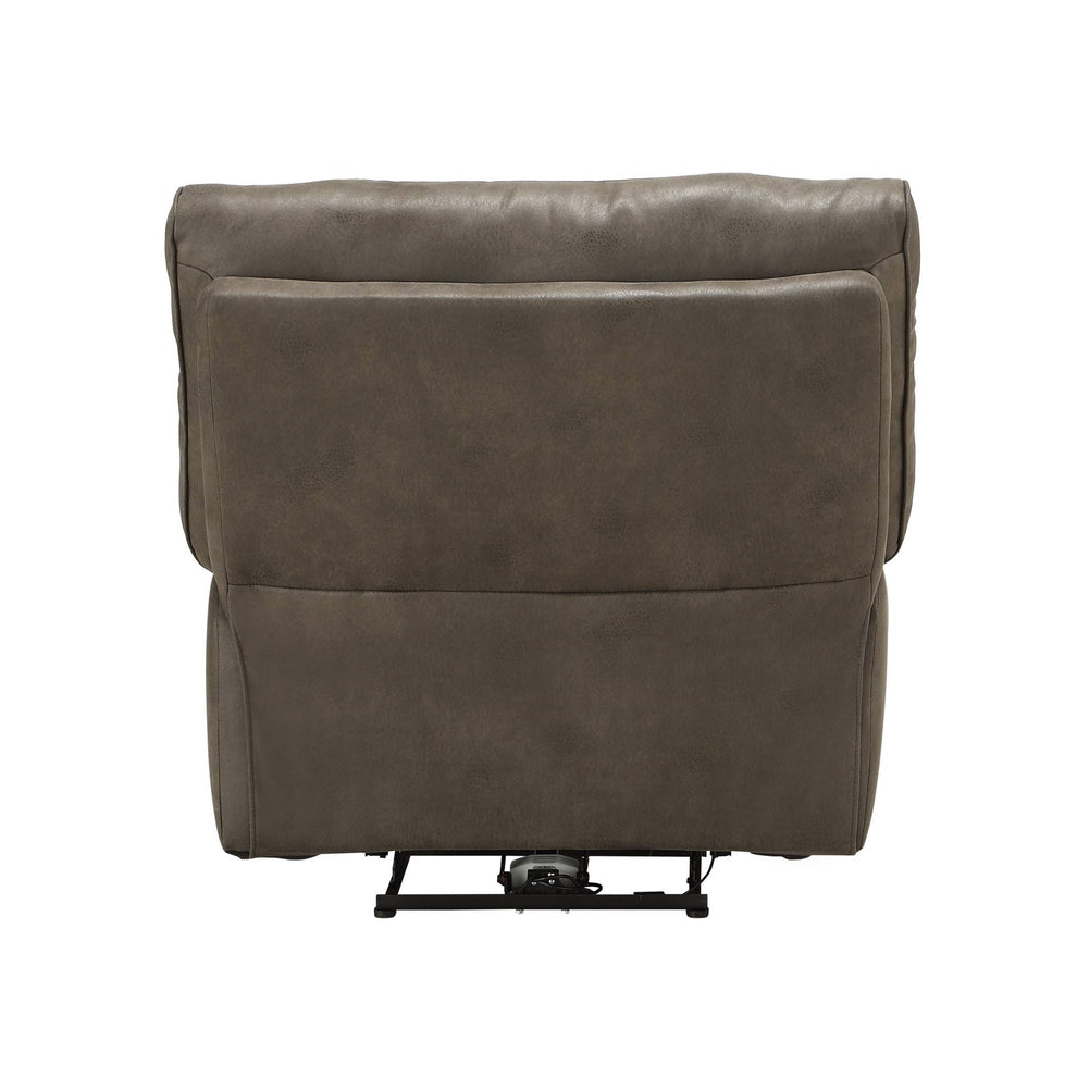 Leatherette Power Motion Recliner With Pillow To Armrests, Brown By Benzara | Chairs & Recliners |  Modishstore  - 3