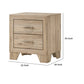 Wooden Nightstand With 2 Storage Drawers, Brown By Benzara | Nightstands |  Modishstore  - 2