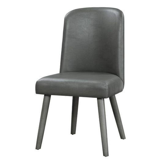 Leatherette Dining Chair With Splayed Wooden Legs, Set Of  2, Gray By Benzara | Dining Chairs |  Modishstore 